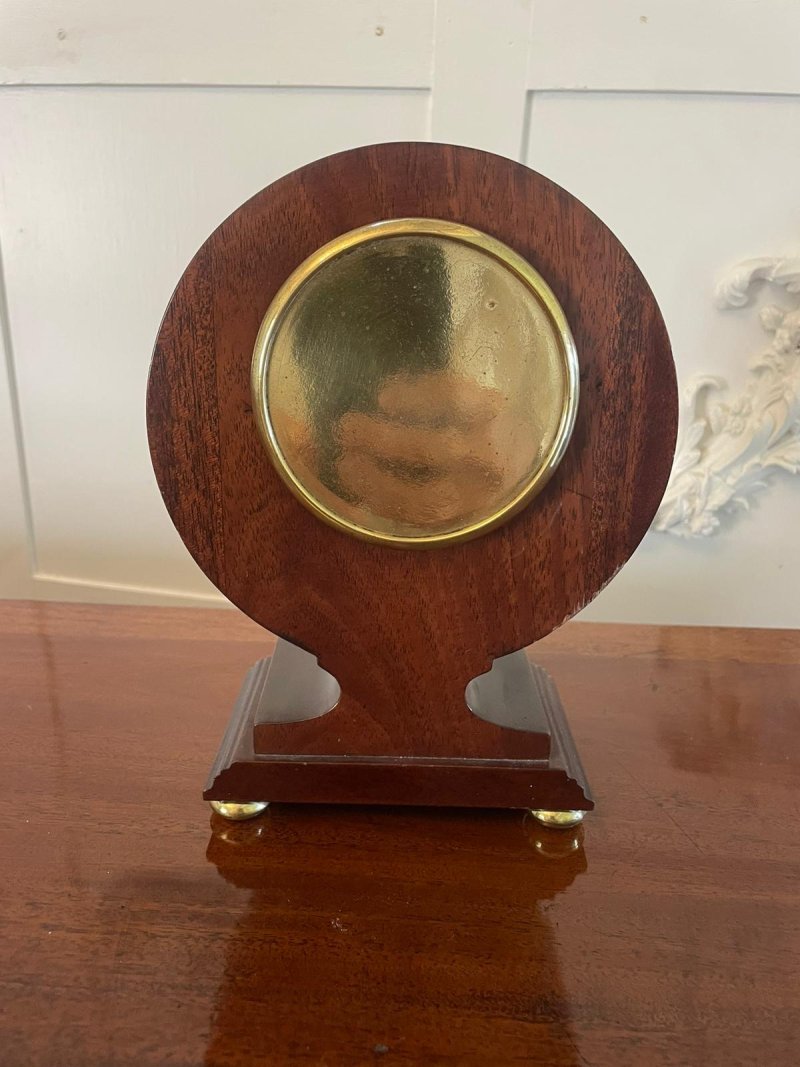 Antique Edwardian Mahogany Inlaid Mantle Clock - Image 3